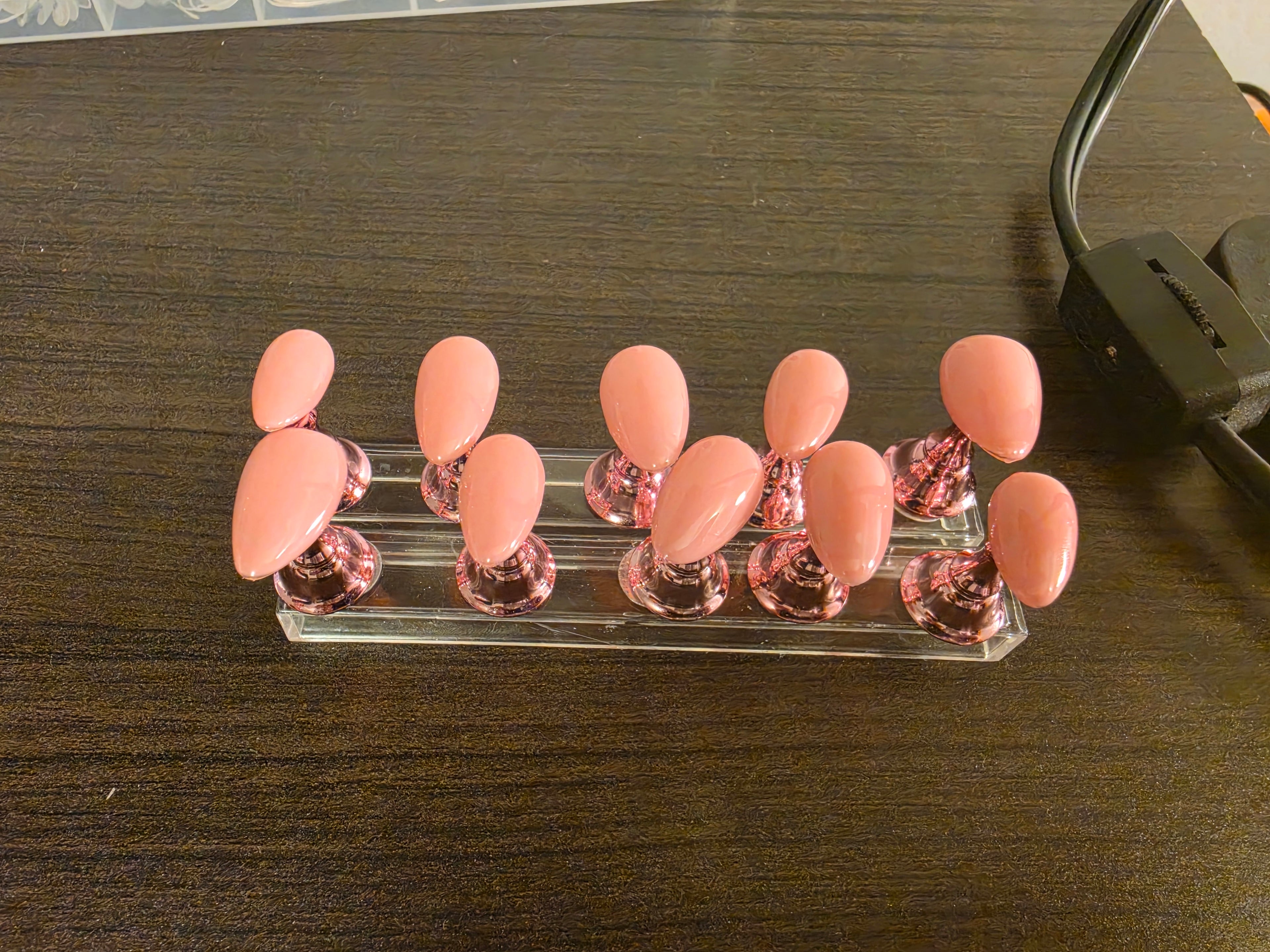 #6 Base Coat: A perfect soft pink gel polish freatured on short almond nails