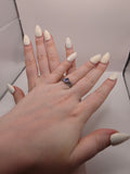 Sparkly white pearlescent nails