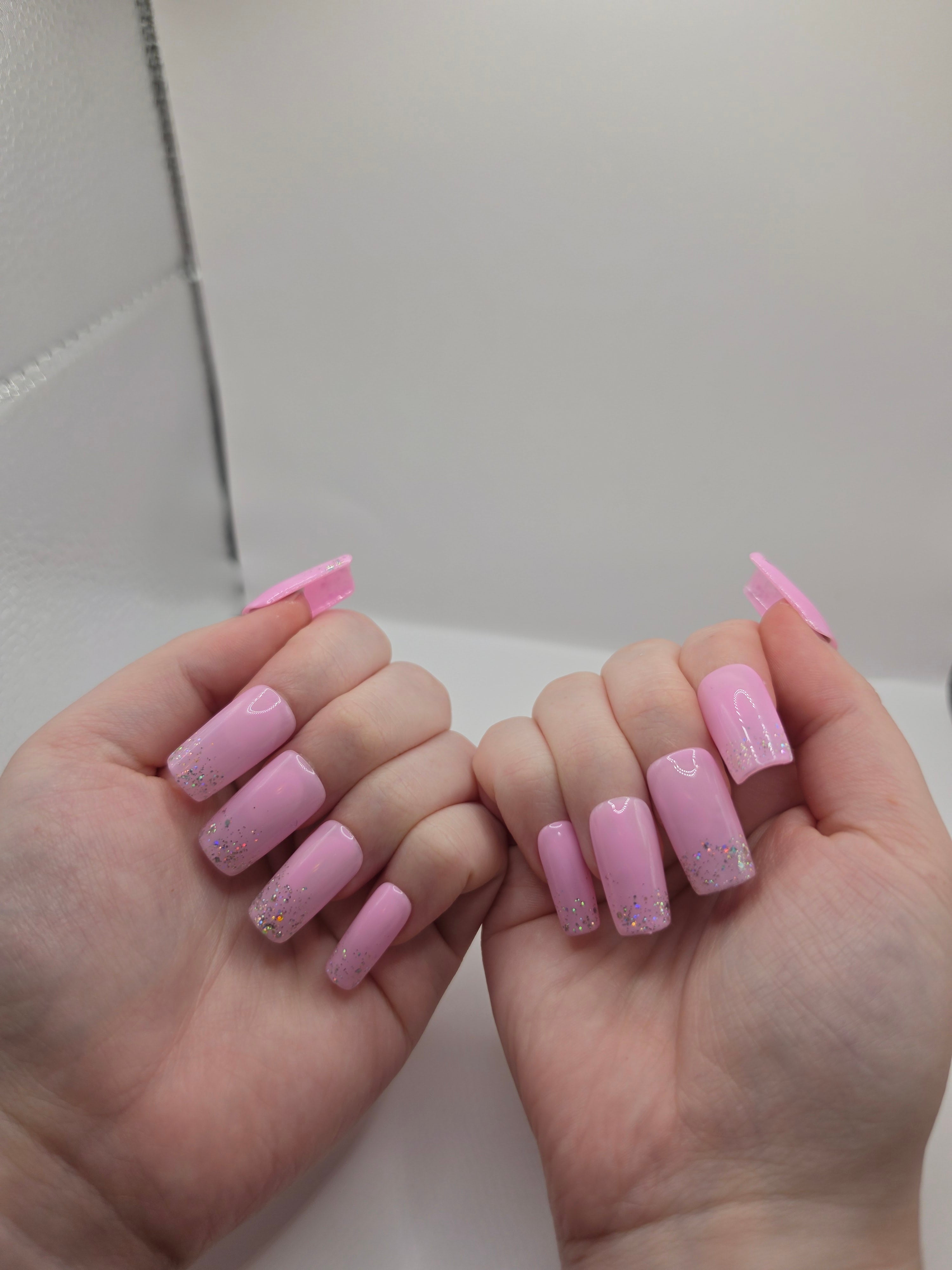 Pink with Sparkle French tip