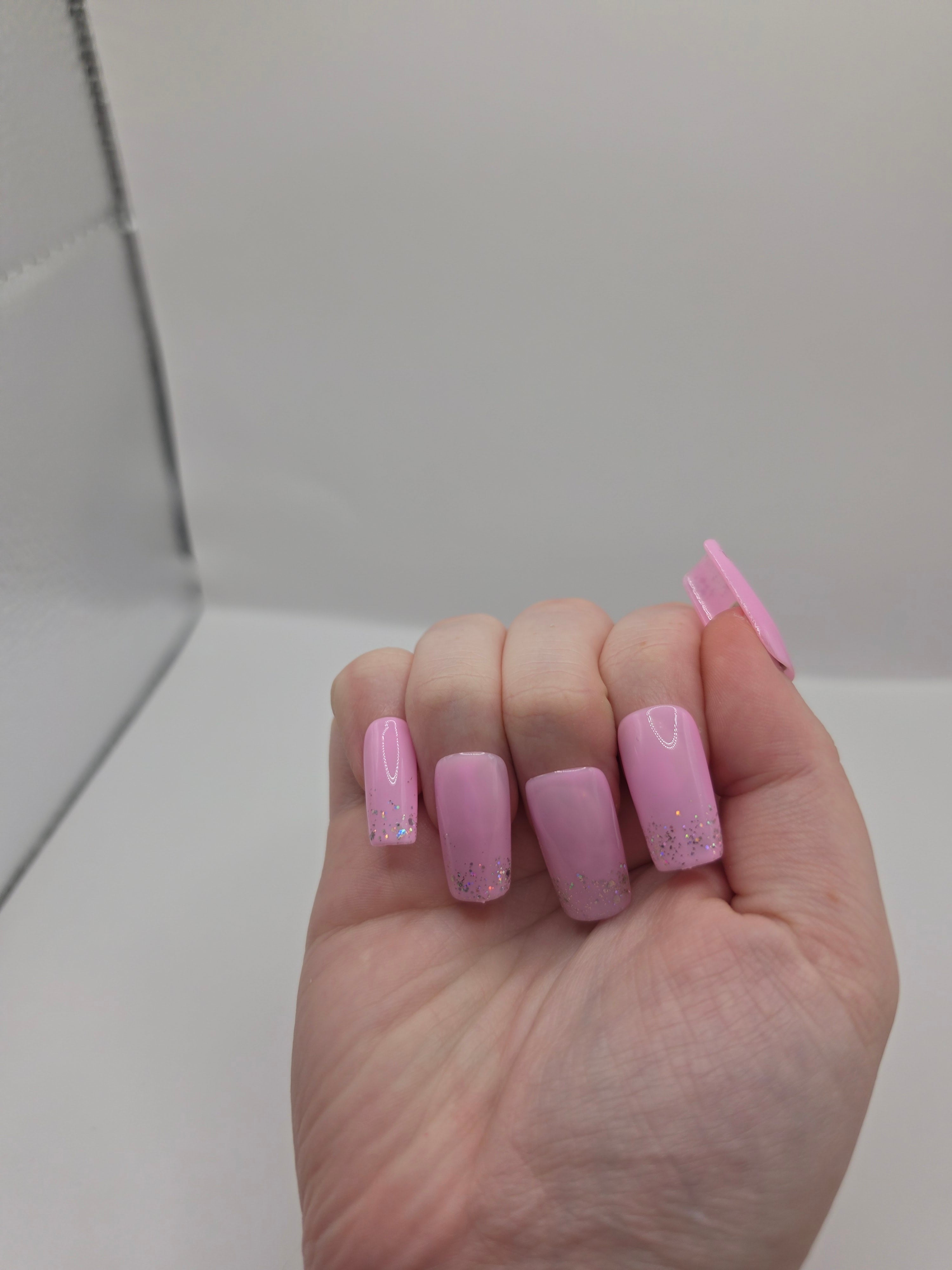 Pink with Sparkle French tip