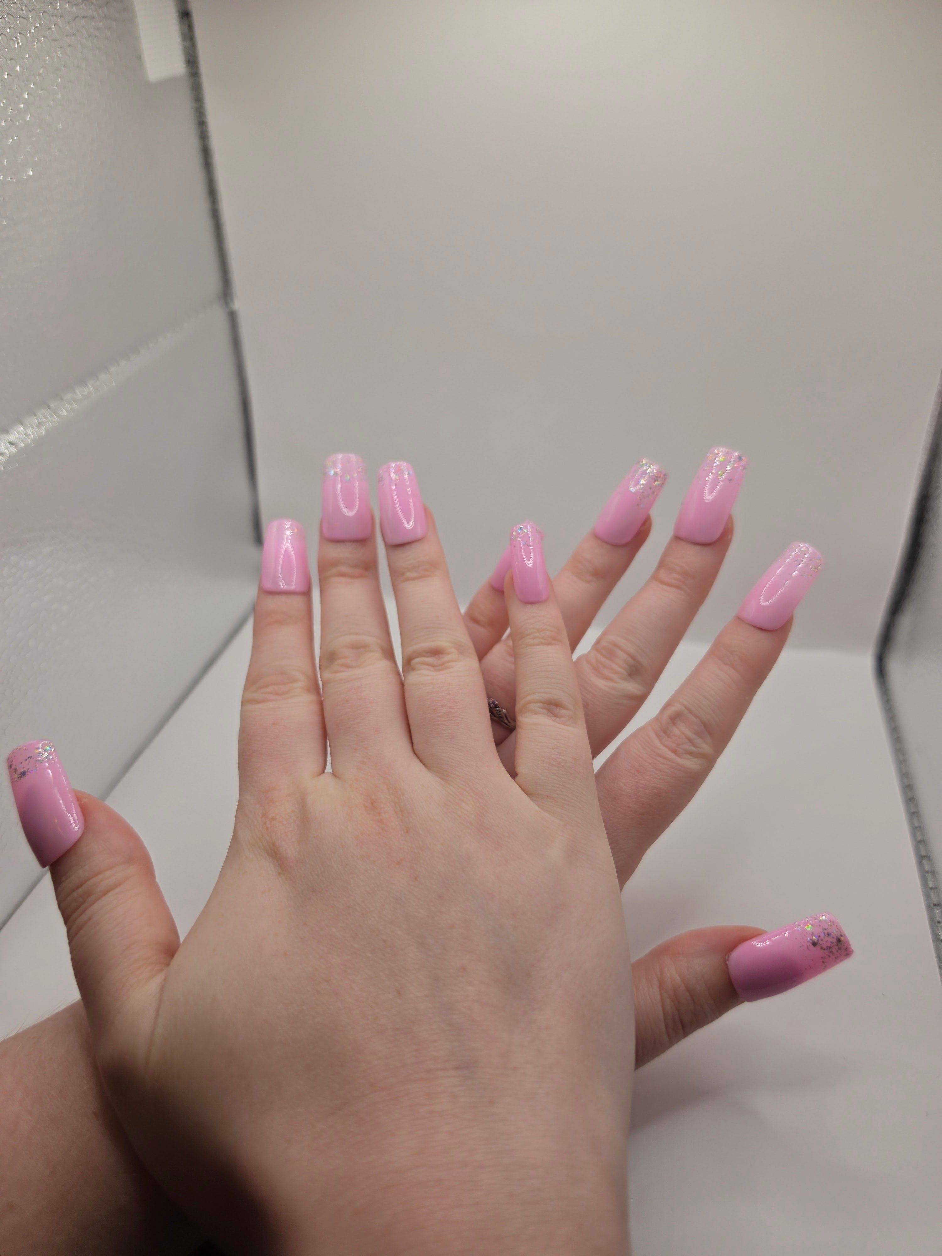 Pink with Sparkle French tip